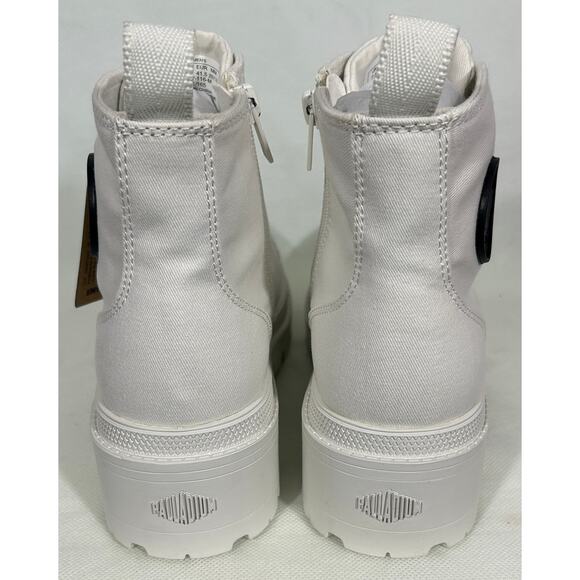 Palladium White Canvas Platform Boots with Zipper | Size 9.5 - Picture 5 of 6